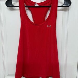 Under Armour Red Jersey Relaxed Tank Top